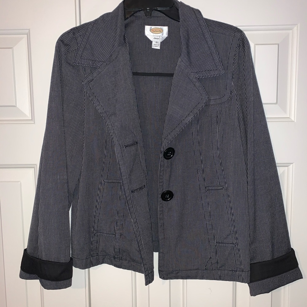 EUC Talbots Stretch  Striped Jacket Size 10.